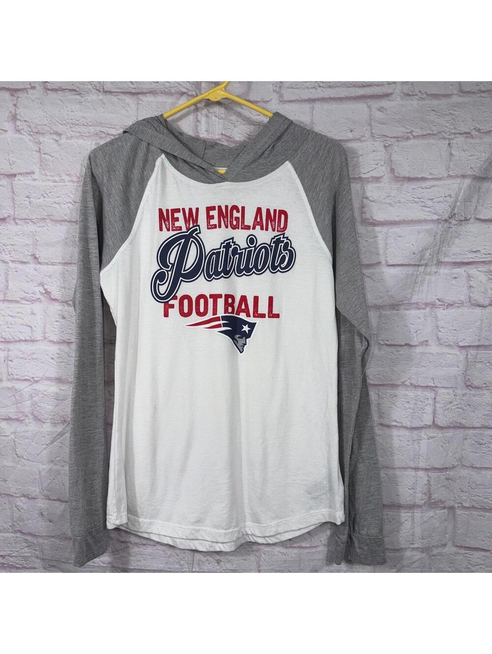NFL Juniors XL New England Patriots Hooded Long Sleeve Shirt